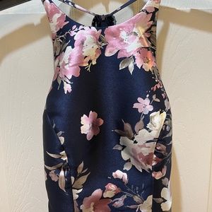 Navy Blue & Pink Formal Gown